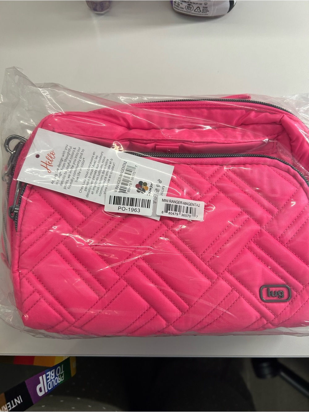 lug Mini Ranger Quilted Crossbody Bag - Bright Pink NIP